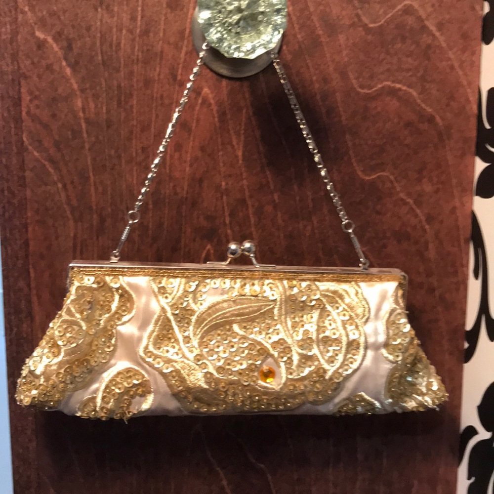 EUC gold sequin evening bag